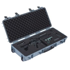 Hard Rifle Case, Lockable Rifle Case with 4 Layers Pre-cut Foams, 36 in Gun Storage with Wheels