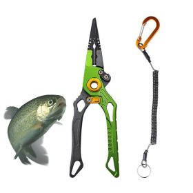 Multi-Functional Lure Pliers for Fish Handling Hook Removal Ring Opening (Accessory Type: Fishing Supplies, Color: green)